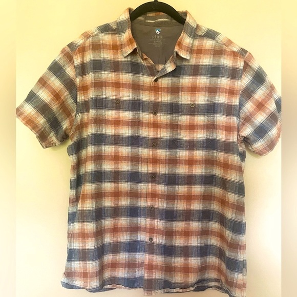 KUHL cotton-linen blend button-down short sleeve shirt. - Picture 2 of 15